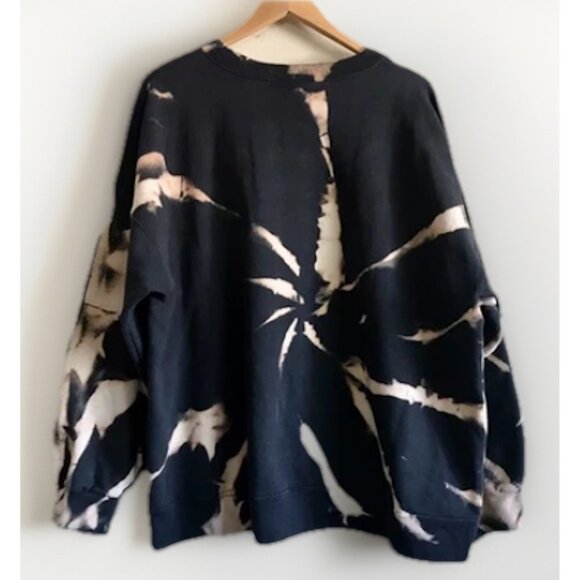 Vintage Hanes Bleach Tie Dye Swirl Crewneck Sweatshirt Custom Upcycle Size 2XL - Picture 2 of 7